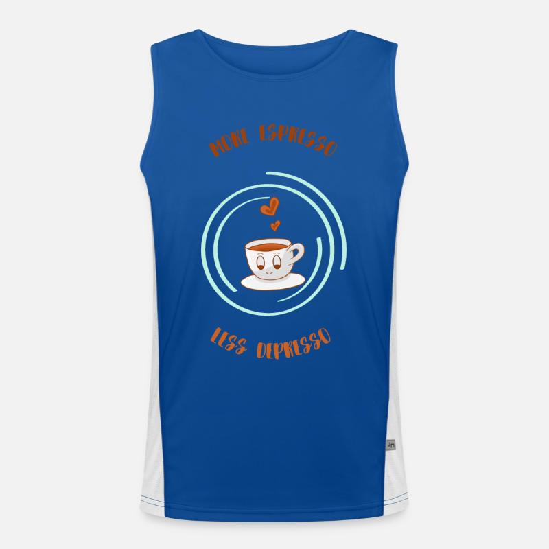 Espresso, Coffee, Kaffee, Latte, Geschenkidee, Fun Funktionelles Kontrast-Tank Top für Männer 