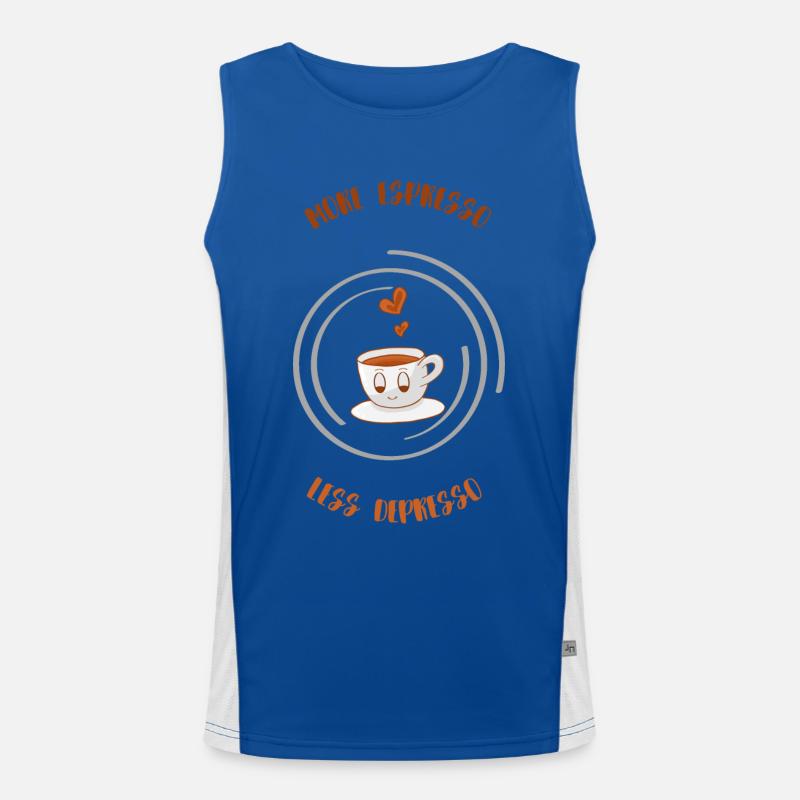 Espresso, Coffee, Kaffee, Latte, Geschenkidee, Fun Funktionelles Kontrast-Tank Top für Männer 
