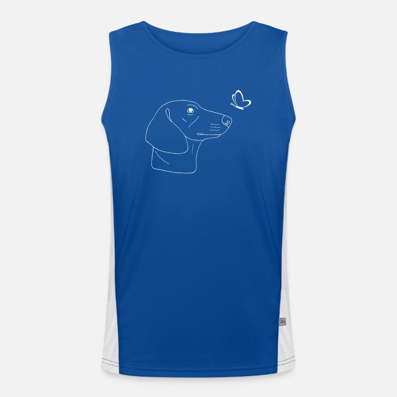 Dackel Funktionelles Kontrast-Tank Top für Männer 