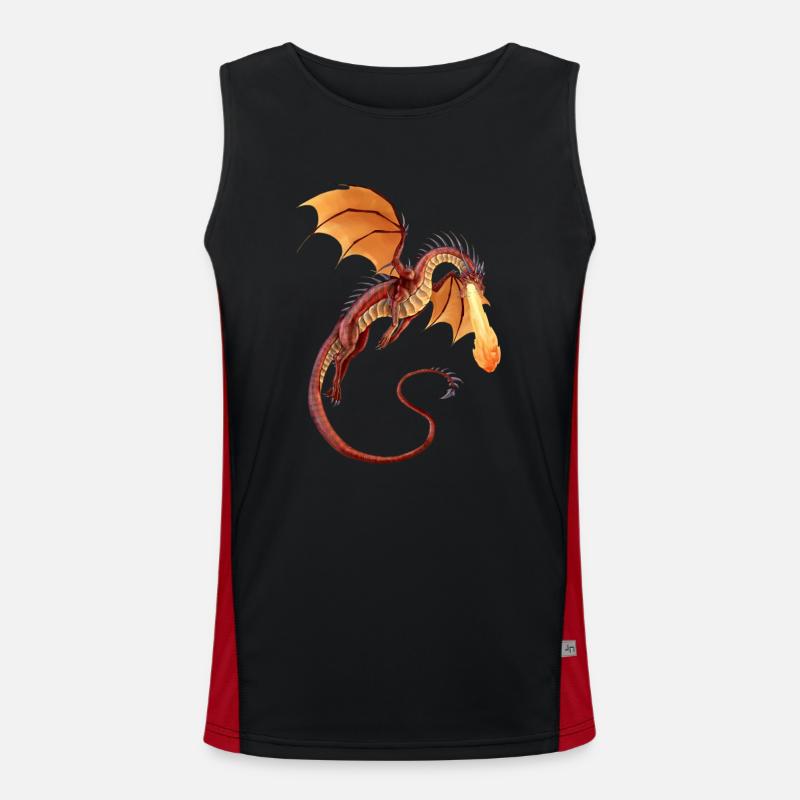 Feuerdrache Funktionelles Kontrast-Tank Top für Männer 