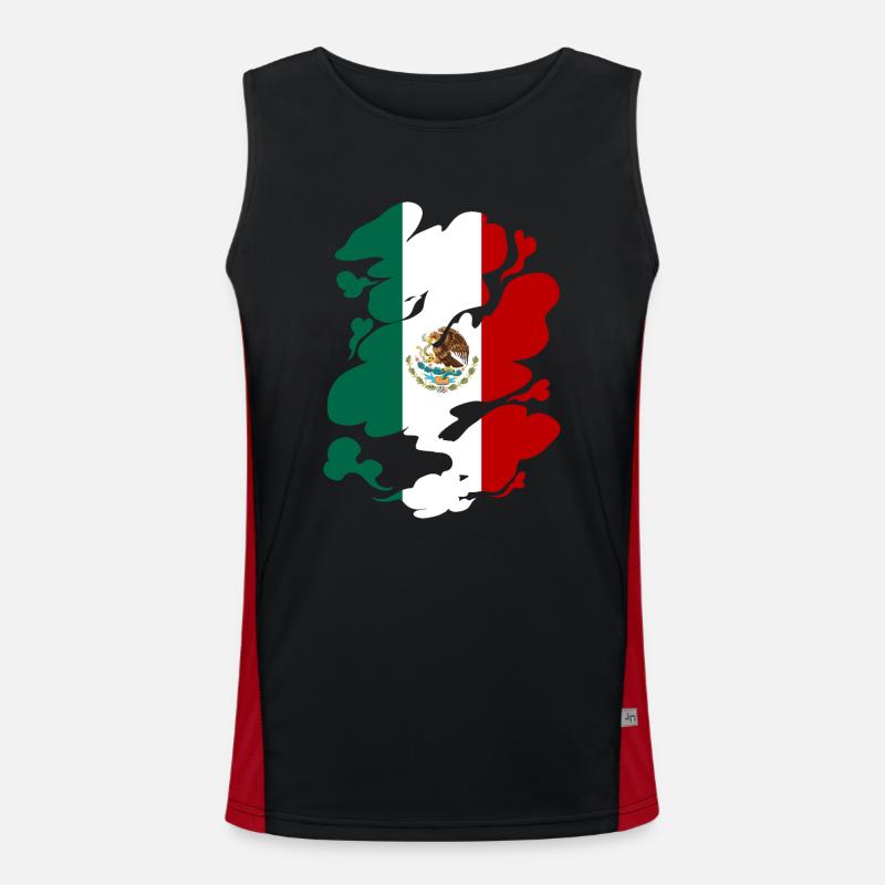 Mexique Drapeau Mexicain Drapeau Mexique Amérique du Sud Débardeur respirant contrasté Homme 