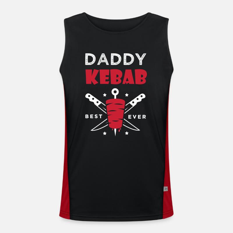 daddy kebab gift dad chef best kebab Men's Functional Contrast Tank Top 