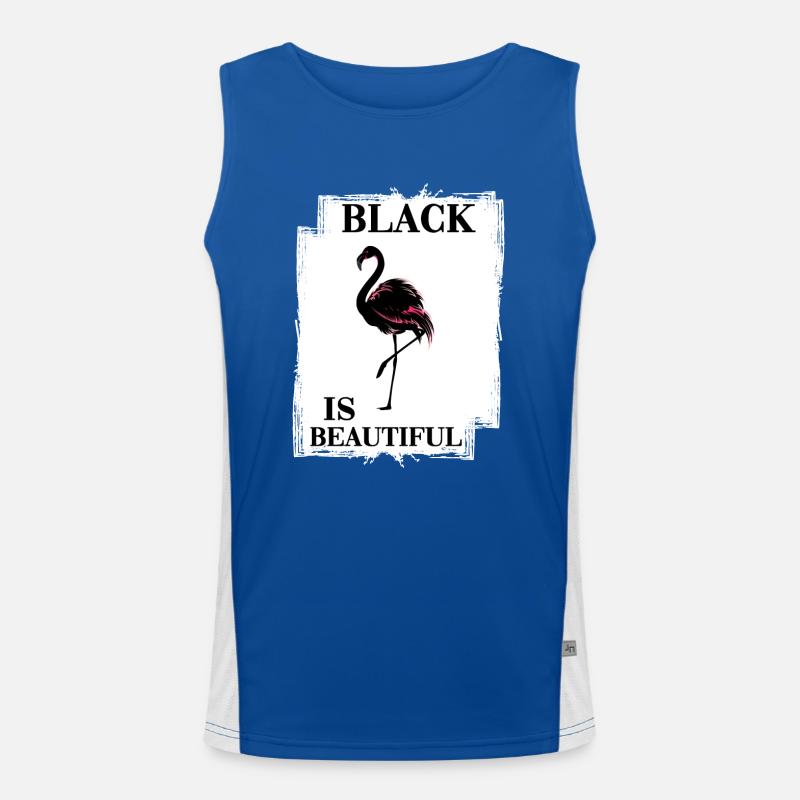 black flamingo prefer black black beautiful Men's Functional Contrast Tank Top 
