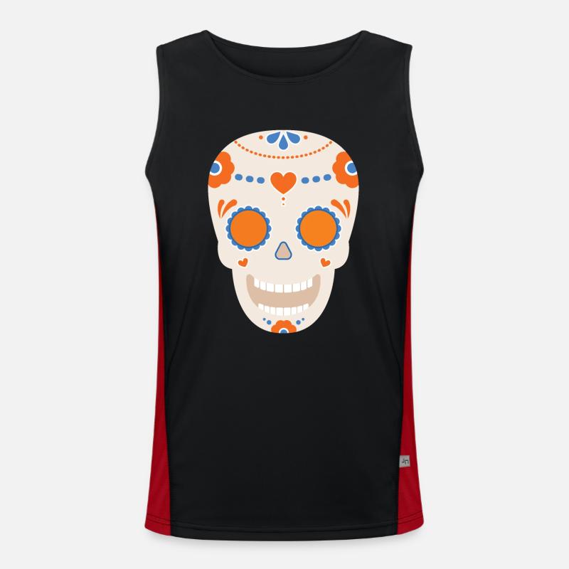 Skull Funktionelles Kontrast-Tank Top für Männer 