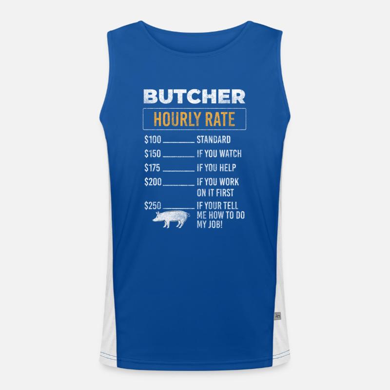 Butcher grilling work Men's Functional Contrast Tank Top 