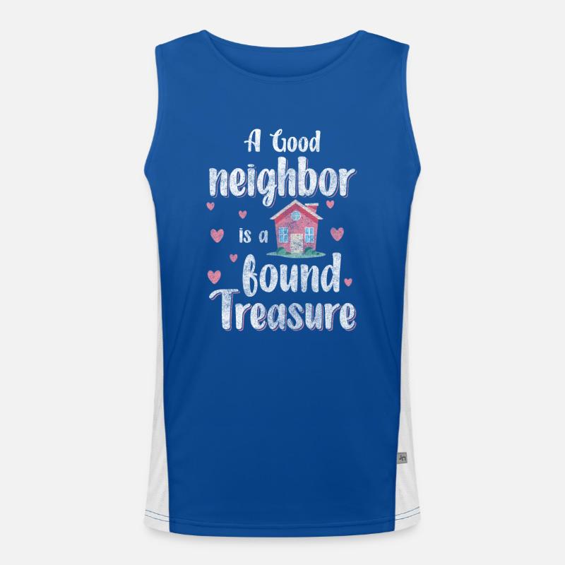 Nachbarn Freundschaft Einzug Einweihungsfeier Funktionelles Kontrast-Tank Top für Männer 