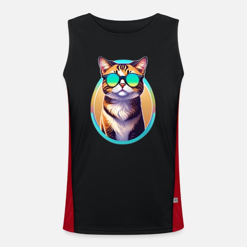 Chat à lunettes Débardeur respirant contrasté Homme 