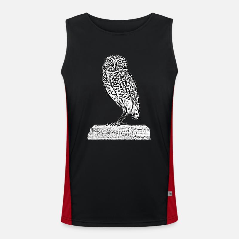 Die Eule Funktionelles Kontrast-Tank Top für Männer 