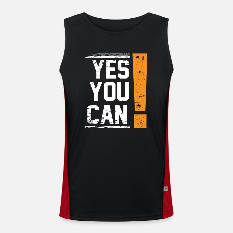 YES YOU CAN! Einzigartiges Design Funktionelles Kontrast-Tank Top für Männer 