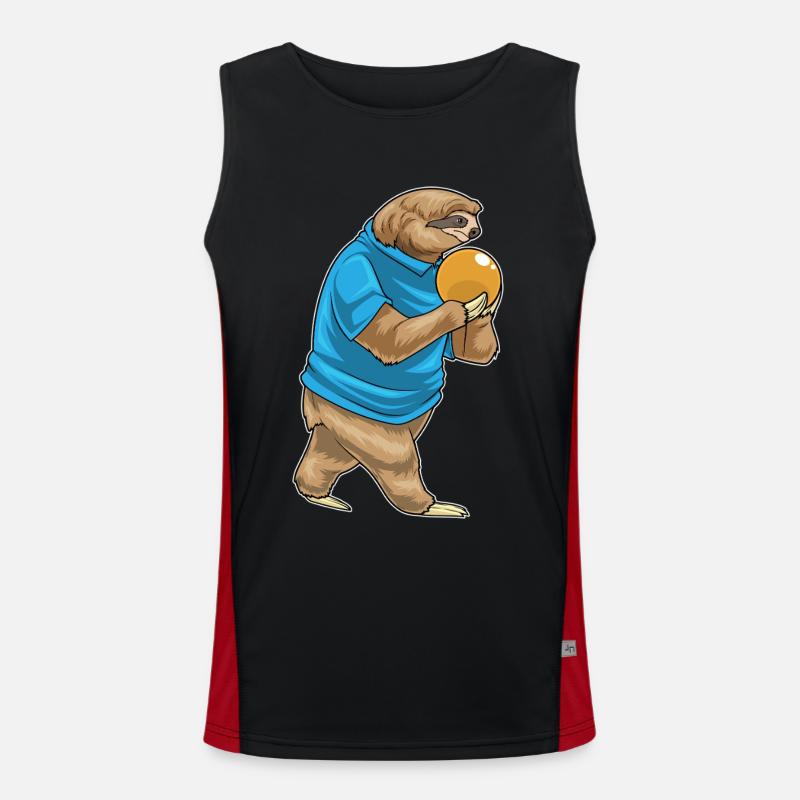 Sloth Bowling Bowling Ball - Men's Functional Contrast Tank Top  - black/red