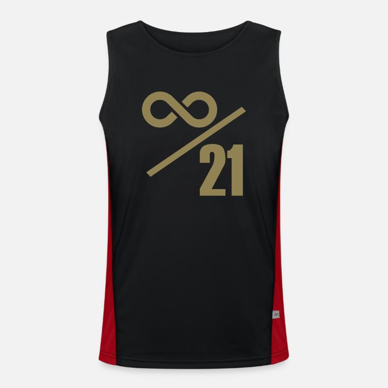 Bitcoin 21 Million Limit - Infinitely Valuable Men's Functional Contrast Tank Top 