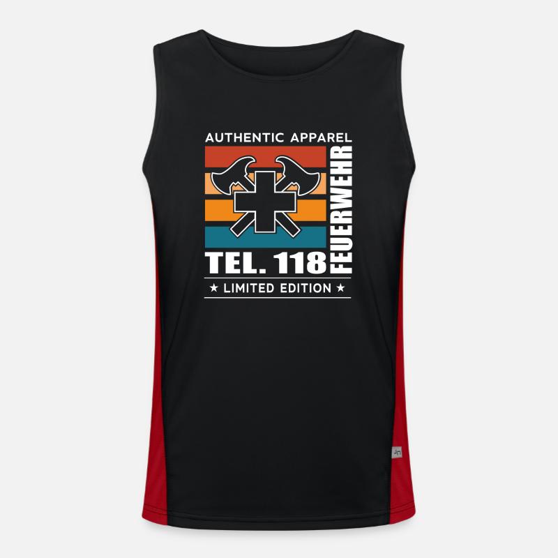 Fire brigade - Men's Functional Contrast Tank Top  - black/red