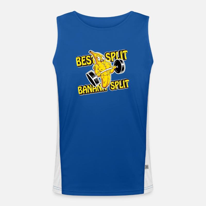 Training Workout Banana Split Gym Gift Men's Functional Contrast Tank Top 