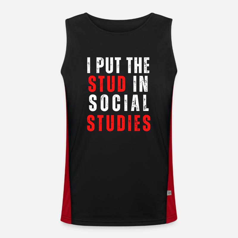 Ich setze Stud in Sozialkunde Funktionelles Kontrast-Tank Top für Männer 