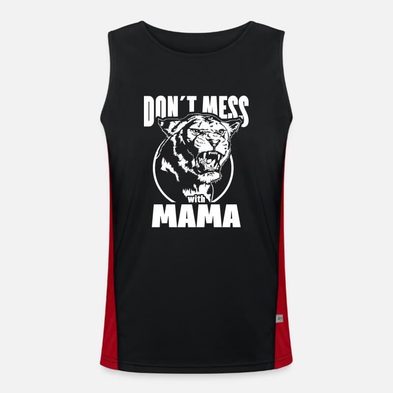 DON´T MESS WITH MAMA Löwin Löwe Spruch Wilsigns Funktionelles Kontrast-Tank Top für Männer 