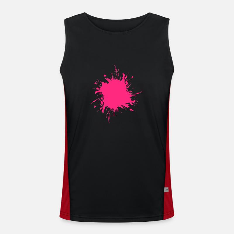 Stain Color Sprayed Dirt Dirty Pink Pink Men's Functional Contrast Tank Top 