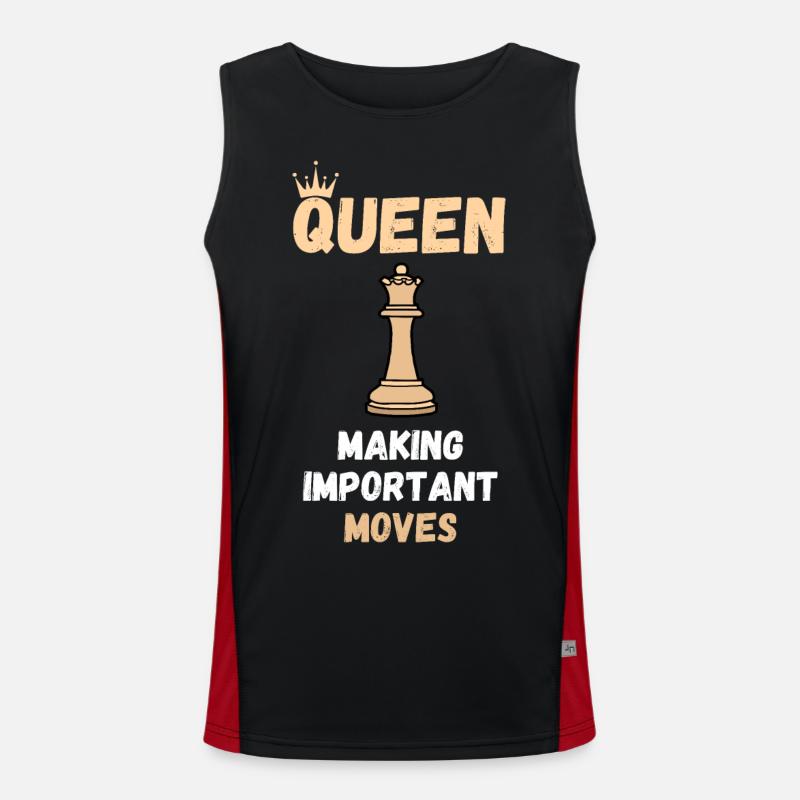 Schach Spruch Geschenk Schachmatt Queens Gambit Funktionelles Kontrast-Tank Top für Männer 