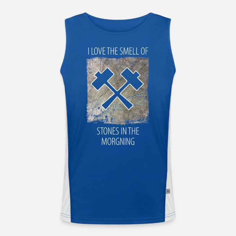 Steinmetz Steinbildhauer Spruch Funktionelles Kontrast-Tank Top für Männer 