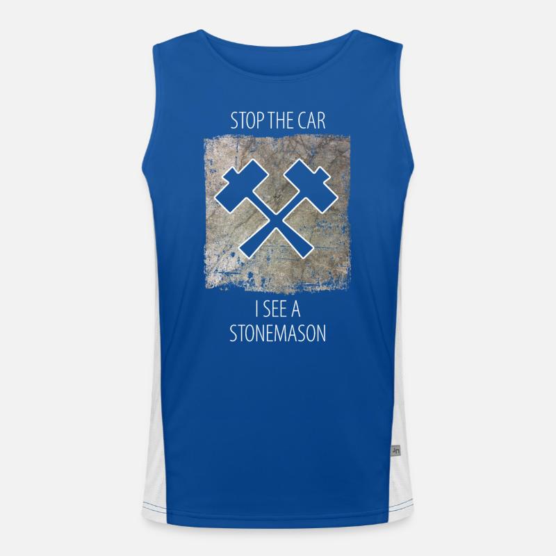 Steinmetz Steinbildhauer Spruch Funktionelles Kontrast-Tank Top für Männer 