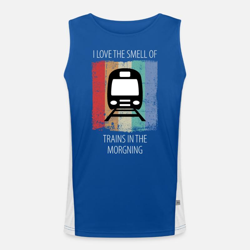 Train Railway Railroad Worker Trains Train Driver Men's Functional Contrast Tank Top 