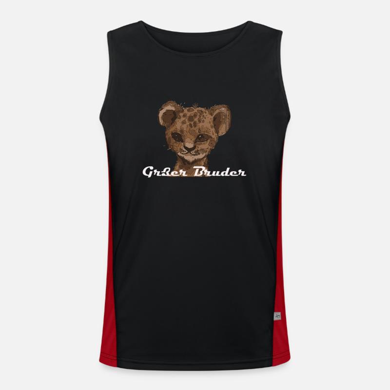Großer Bruder - Löwe Funktionelles Kontrast-Tank Top für Männer 