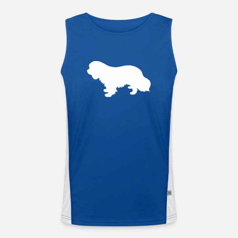 Cavalier King Charles Spaniel Silhouette Funktionelles Kontrast-Tank Top für Männer 