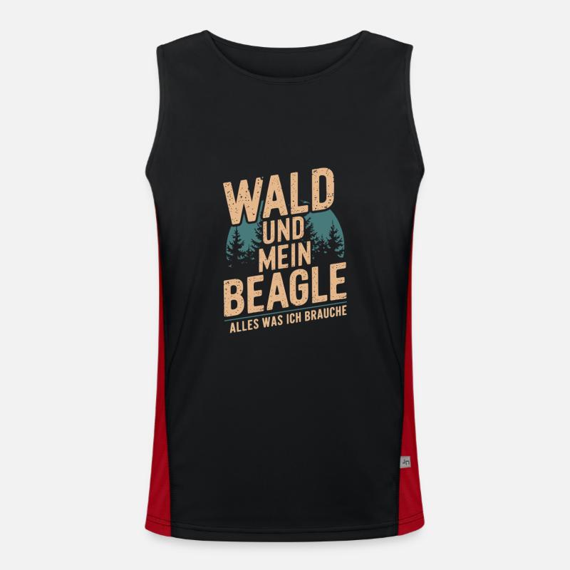 Wald und mein Beagle Funktionelles Kontrast-Tank Top für Männer 