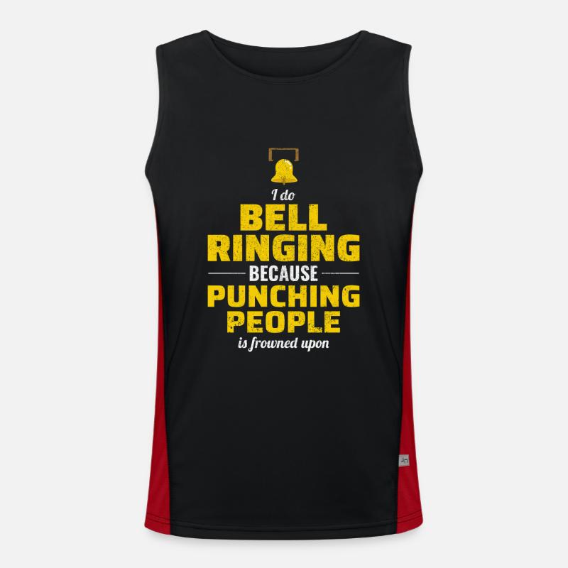 Bell Ringer Ringing Collector Campanologist Funny - Men's Functional Contrast Tank Top  - black/red