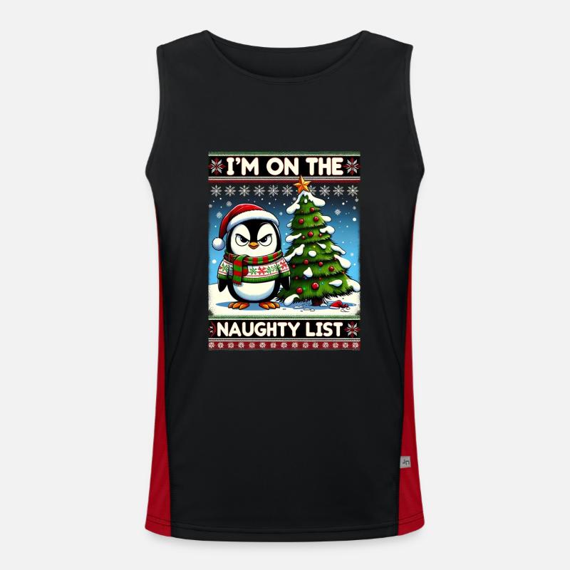 Anti Noël Grumpy Pingouin Noël Grouch Débardeur respirant contrasté Homme 