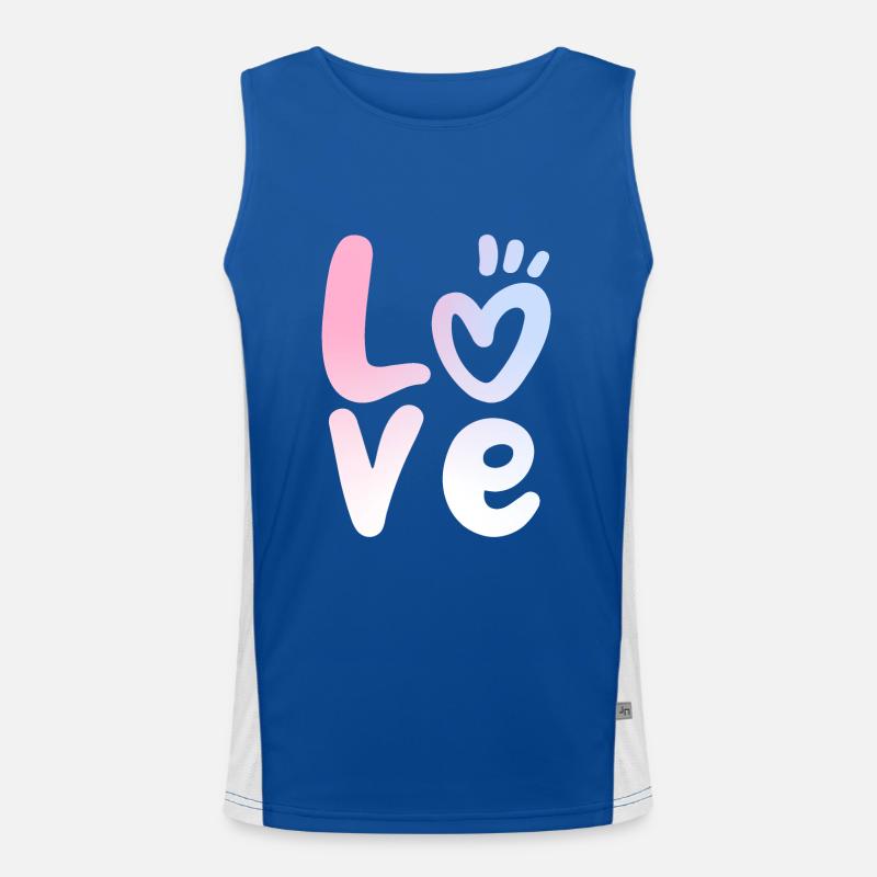 Amour Amour Lettrage Saint-Valentin Débardeur respirant contrasté Homme 