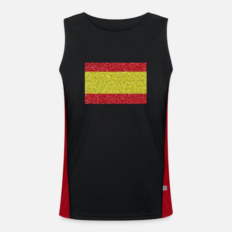 Espagne bannière drapeau espagnol Glitter Débardeur respirant contrasté Homme 