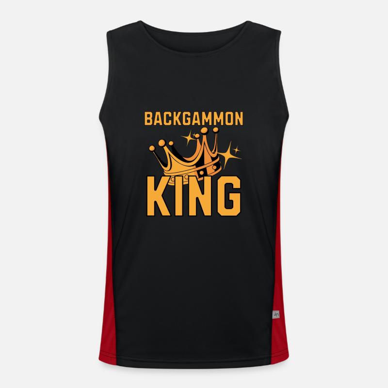Backgammon King Dice Game Player Lover Board Game Men's Functional Contrast Tank Top 