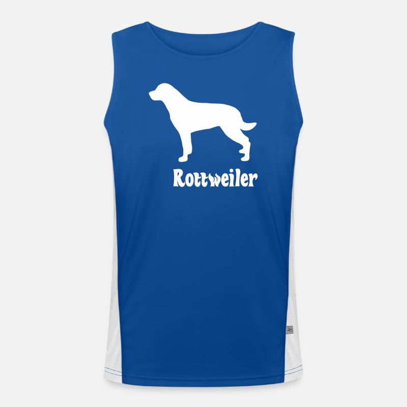 Rottweiler Silhouette Funktionelles Kontrast-Tank Top für Männer 