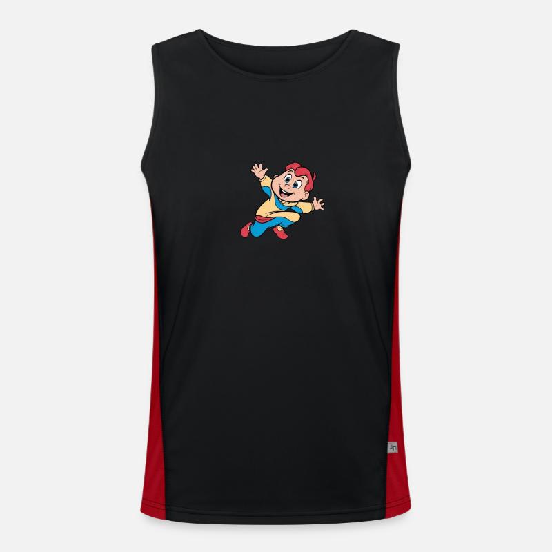 JUMPY - Men's Functional Contrast Tank Top  - black/red