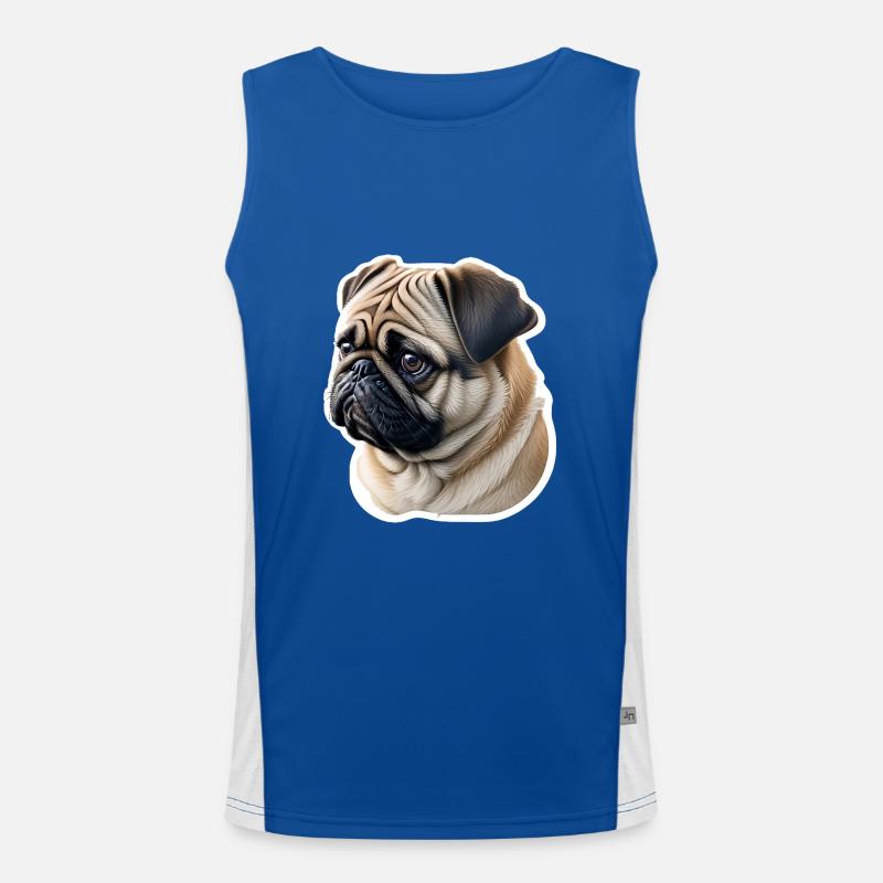 Mops Funktionelles Kontrast-Tank Top für Männer 