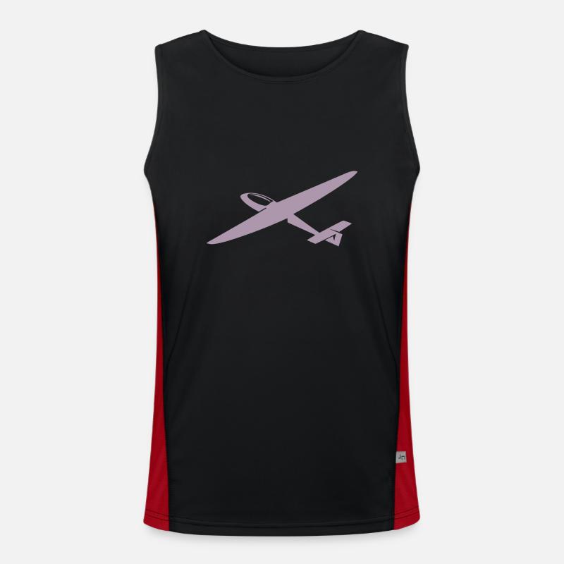 Minimalist Glider Pilot Silhouette Men's Functional Contrast Tank Top 