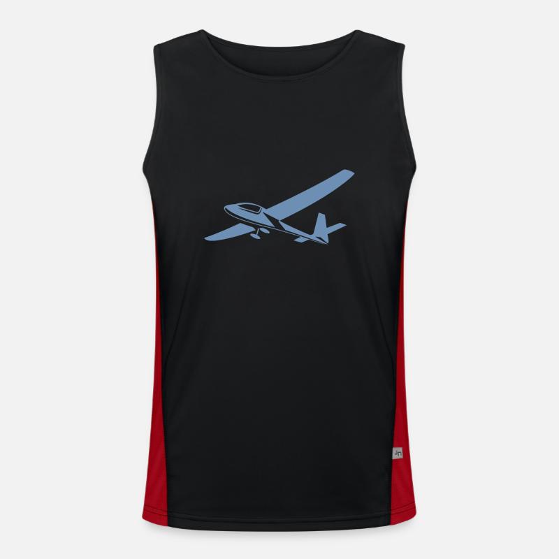 Glider Pilot Silhouette Minimalist Men's Functional Contrast Tank Top 