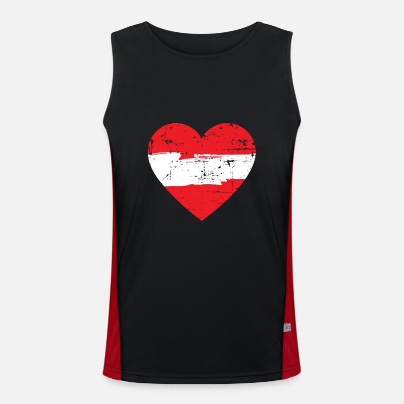 Austria Heart Flag Men's Functional Contrast Tank Top 