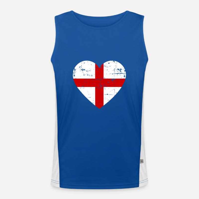 Drapeau du cœur de l’Angleterre Débardeur respirant contrasté Homme 
