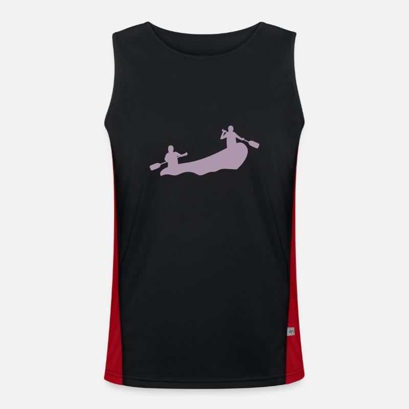 Rafting Silhouette White Water Inflatable Boat River Men's Functional Contrast Tank Top 