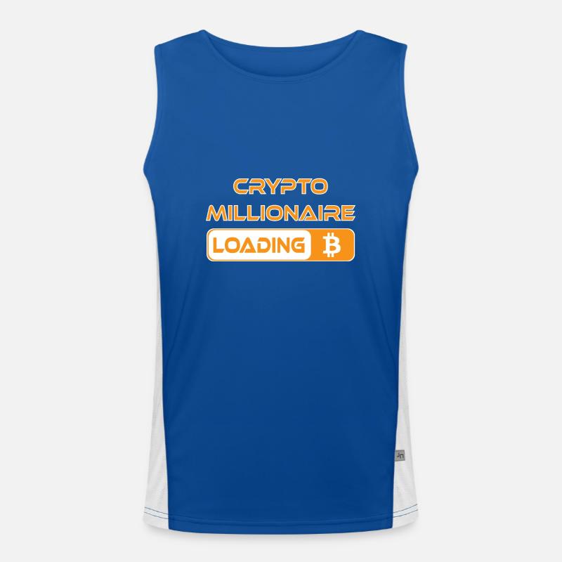 CRYPTO MILLIONAIRE LOADING BITCOIN Men's Functional Contrast Tank Top 