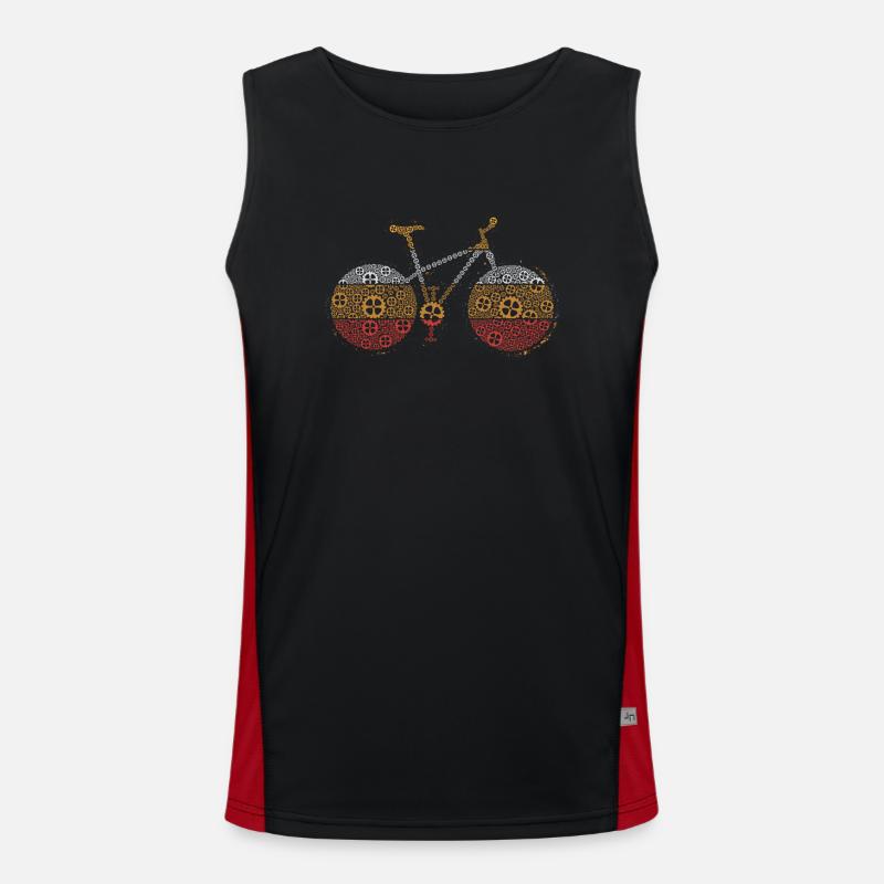 Bicycle sprocket retro Men's Functional Contrast Tank Top 
