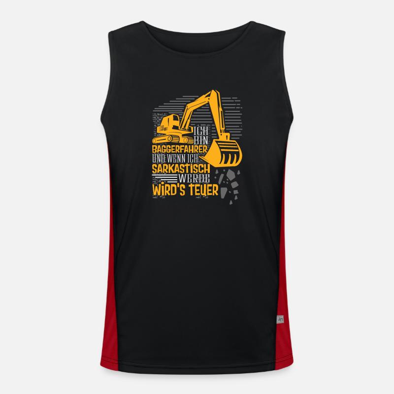 Baggerfahrer wenn ich sarkastisch Funktionelles Kontrast-Tank Top für Männer 