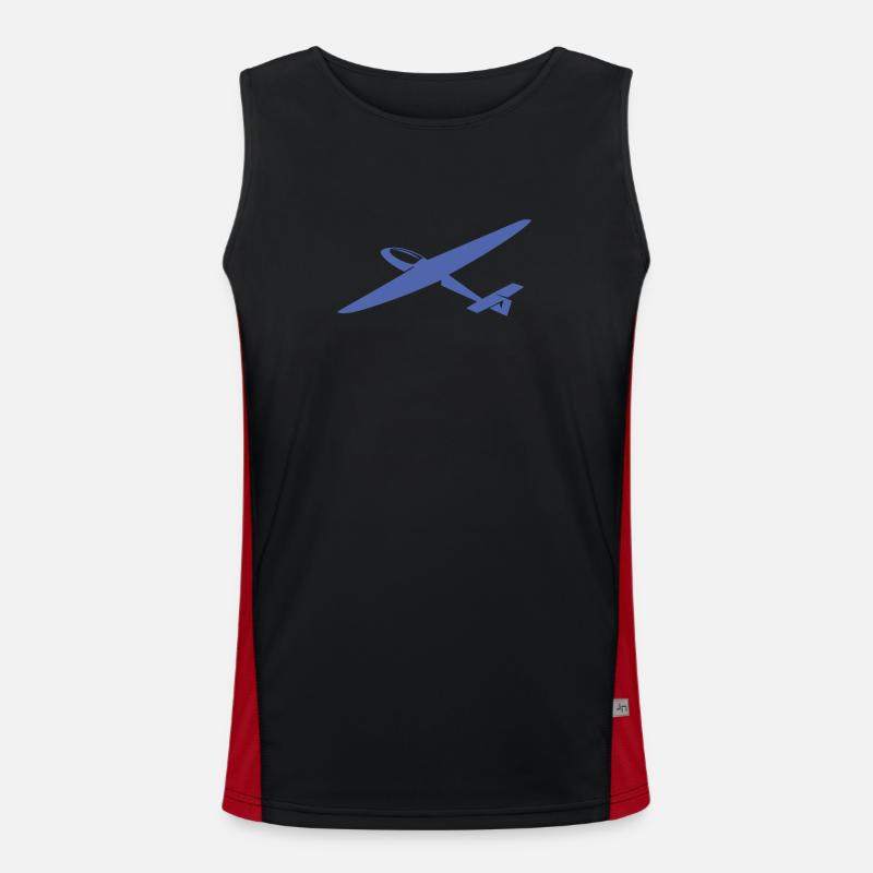 Minimalist Glider Pilot Silhouette Men's Functional Contrast Tank Top 