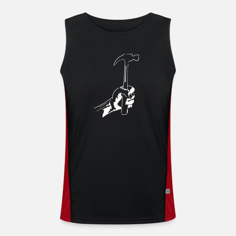 Carpenter hammer gift ideas - Men's Functional Contrast Tank Top  - black/red