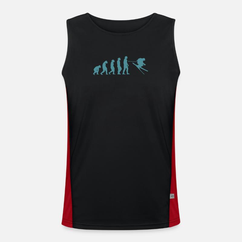 Ski Evolution Tshirt - Men's Functional Contrast Tank Top  - black/red
