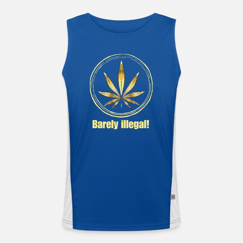 Barely illegal! - Marijuana Leaf Men's Functional Contrast Tank Top 