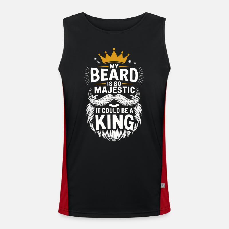Beard Mustache Bearded Men - Men's Functional Contrast Tank Top  - black/red