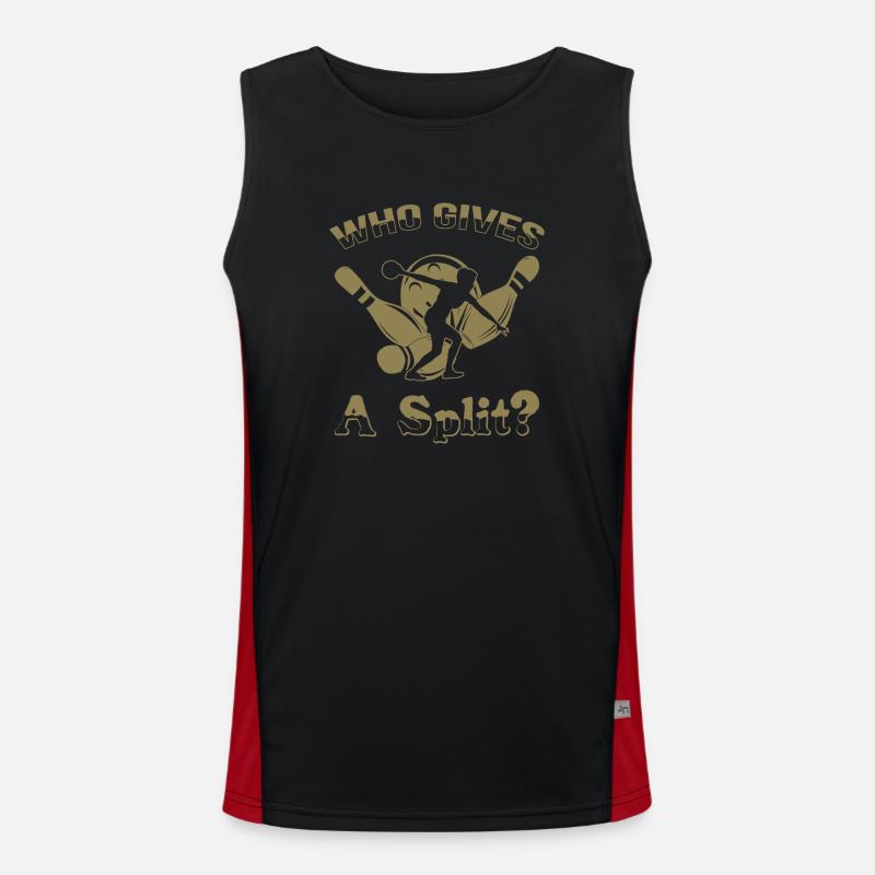 Bowling Saying Who gives a Split Men's Functional Contrast Tank Top 