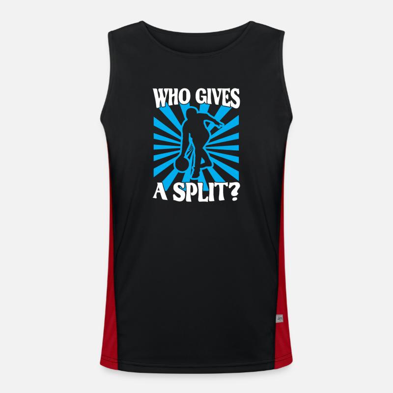 Bowling Kegel Spruch Who gives a Split Funktionelles Kontrast-Tank Top für Männer 